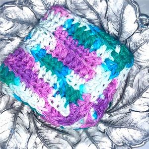 HAND CRAFTED Colorful Crocheted 100% Cotton All Purpose Dish or Wash Cloth